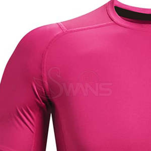 2024 T-shirt de compression de gymnastique pour hommes Tops serrés à séchage rapide avec manches complètes et hauts de compression imprimés à motif solide - Product Image 3