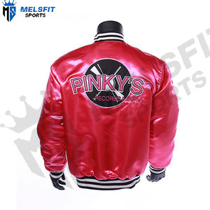 Veste universitaire en satin personnalisée de haute qualité en gros 2026, devant à col montant, broderie, respirante, coupe-vent, veste d'hiver pour homme - Product Image 3