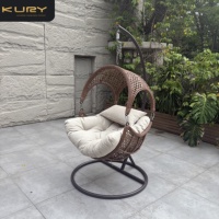 Fauteuil suspendu en forme d'œuf, pliable, de haute qualité, en corde tressée à la main, pour jardin, terrasse, meubles de jardin