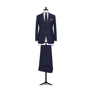 100% Made In Italy traspirante due bottoni blu oltremare elegante abbigliamento uomo pronto da indossare per il giorno della laurea