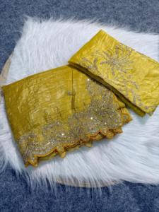 Sari indien Bollywood le plus vendu, look riche, fantaisie, ethnique, tissu lourd et doux, tendance, export, dernière collection exclusive, vêtements de soirée pour femmes - Product Image 4