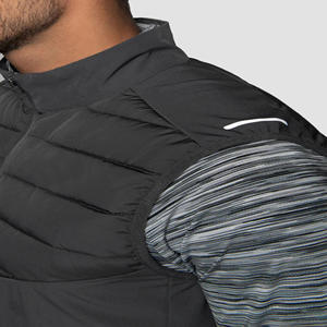 Reflective Branding Full Zip Fastening Jet <b>Grey</b> <b>Mens</b> Gilet Jacket with Easy Access Zipped Pockets and Quilting to Front and Back - Product Image 5