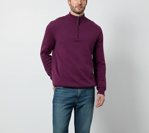 Suéter sin Capucha de Forro Polar Personalizado OEM, con Cierre de Cremallera de un Cuarto, para Hombre, Ropa Deportiva Informal de Invierno, Color Sólido, Corte Holgado - Product Image 2