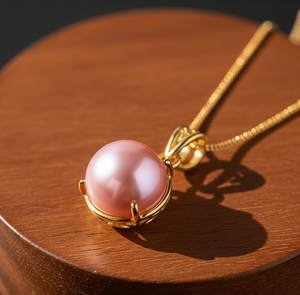 Cadena delicada de Plata de Ley 925 al por mayor, colgante de cristal curativo con Perla Rosa natural Bohemia, colgantes de moda - Product Image 1