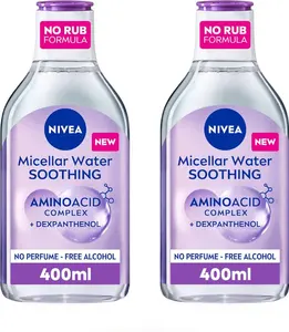 NIVEA Micellarwasser Beruhigung, geruchsfreier Augen-Makeup-Entferner, Micellar-Reinigungswasser für empfindliche Haut
