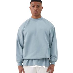 Sudaderas con capucha con logotipo personalizado bordado básico de gran tamaño con hombros caídos 100% algodón para hombre sudadera para hombre para lavado ácido de invierno - Product Image 1