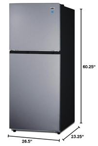 Réfrigérateur-congélateur à montage supérieur en acier inoxydable de 24 pouces de large, très demandé, 10 pieds cubes, fonctionnement sans givre, électronique grand public - Product Image 6