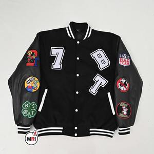 Wholesale 100% Wool Varsity Letterman <b>Jacket</b> for Men High Demand Custom Design Leather Sleeves Chenille Embroidery <b>Patchwork</b> - Product Image 3