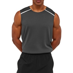 เสื้อกล้ามออกกำลังกายทรงหลวม ยืดได้สี่ทิศทาง เหมาะสำหรับฤดูร้อน ผ้าริบเนื้อผ้าโพลีเอสเตอร์ คอกลม ไซส์ใหญ่ สำหรับเล่นกีฬา - Product Image 1