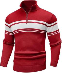 Pull en tricot décontracté pour homme W9592Y Knzhee Industry, anti-rides, anti-bouloches, respirant, fin, 100% coton, ample, uni, hiver - Product Image 1