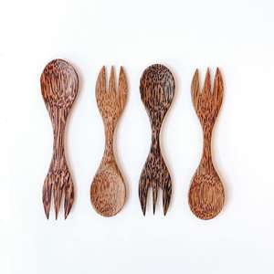 Wholesale <b>natural</b> coconut wooden spork versatile coco wood sporks cheapest price from Vietnam - Product Image 4