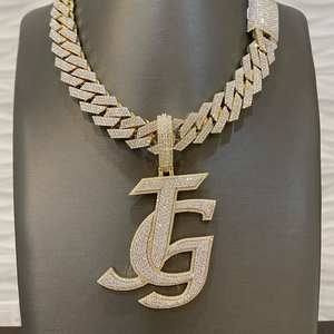 Pendentif Hip Hop Design de luxe en argent 925 avec diamant Moissanite et caution de sac d'argent glacé bijoux de fête personnalisables - Product Image 3