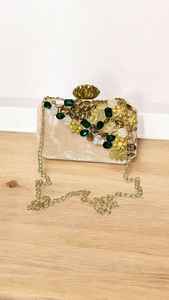 Sac à main d'embrayage de créateur finement brodé décoration de perles accessoires de mode élégants pour les rassemblements formels mariages - Product Image 3