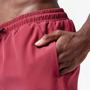 Lightweight Moisture Wicking Fabric Burgundy Essential 5 Inch Shorts with Contour Side Panels and Inner <b>Mesh</b> <b>Pants</b> - Product Image 5