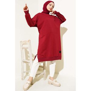 Emblema Detalle Abertura Túnica Larga Rojo Claret - Product Image 3