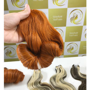 Couleur orange Water Curl 26 ''Haute Qualité Super Double Extensions de Cheveux Humains Bruts Cuticules Alignées Armure Vietnamienne et Perruques - Product Image 6