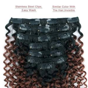 Clips en acier inoxydable dur Jerry Curly Lot de 7 extensions de cheveux Raw Indian Curly Bonded Hair Extension Human Remy Hair Supplier - Product Image 2