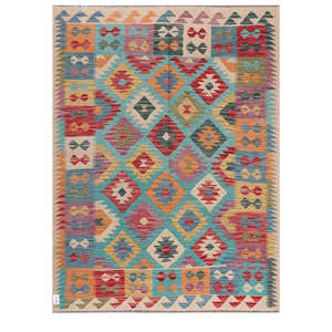 Alfombra Kilim de Maimana, Afganistán, 202 x 153 cm, Juego de Alfombras - Product Image 1