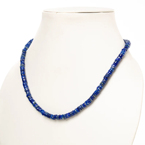 Lapis Lazuli Heishi collier de perles Lapis lazuli naturel pierre précieuse pneu collier de perles fait à la main tour de cou semi-précieux bijoux en perles - Product Image 5