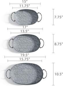 Bandeja de metal para servir alimentos de metal galvanizado Bar y restaurantes comida y bebidas Bandeja de metal para servir - Product Image 2