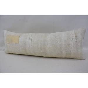 Oreiller Patchwork Kantha en laine beige de luxe 12x36 pouces avec motif de toile carrée moelleuse Vintage Portable pour l'utilisation du sol de literie - Product Image 4