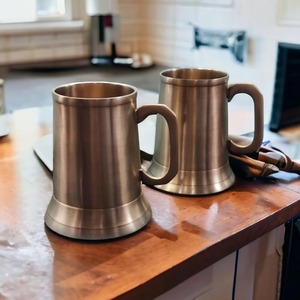 Customised Classic Brass <b>Double</b> <b>Wall</b> <b>Mug</b> Eco-Friendly Metal Product for Home Hotel Restaurant for Beer Wine Supermarket Use - Product Image 1