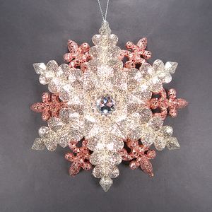 Decoración navideña de Año Nuevo, ornamento de copo de nieve de 2 capas, acrílico azul - Product Image 6