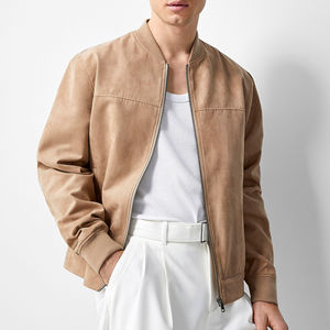 Nueva llegada de los hombres de alta calidad de cuero genuino soporte cremallera impermeable transpirable bicicleta moda chaqueta High Street estilo hecho - Product Image 5