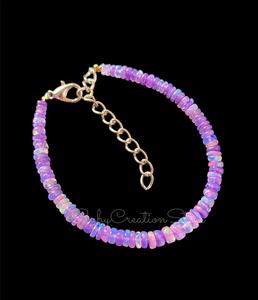 Natural Ethiopian <b>Opal</b> Beaded <b>Bracelet</b> 3x5mm 8 Inch Adjustable Boho Gemstone Jewelry October Birthstone Gift for Women - Product Image 5