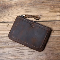 Dompet Kulit Asli Lipat Tiga Logo Kustom Anti RFID Multi Kartu Gesper Magnetik Pria Pendek Ultra Tipis