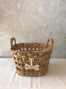 Natural Seagrass Woven Water <b>Hyacinth</b> Decorative Storage <b>Basket</b> Handmade with Your Brand Handle - Product Image 4