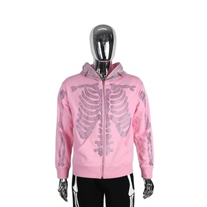 Sweat à capuche zippé intégral tendance pour homme, 480 GSM, en molleton de coton et polyester, avec masque intégré, style streetwear, épais, personnalisable OEM - Product Image 2