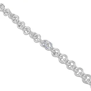 Collier en argent 925 à chaîne rolo superposée tendance pour femmes - Product Image 2