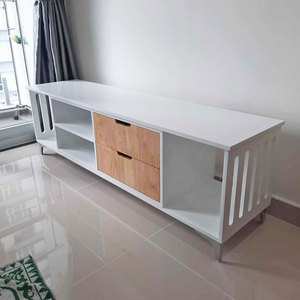 Mueble de TV Moderno y Lujoso, Consola de Madera Contemporánea para Sala de Estar, Minimalista, 160x40x50cm, KTV68041, Panel de MDF con Función LED - Product Image 6