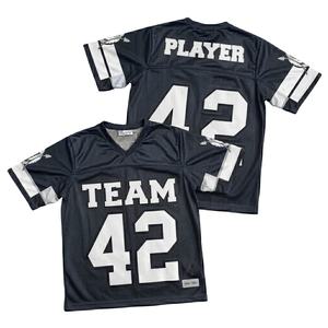 Camiseta de Fútbol Oversize Estilo Urbano con Número Personalizado, Ropa Deportiva Casual Unisex de Malla con Parte Delantera Corta, Ropa de Fanáticos del Hip Hop, Nombre del Equipo en Blanco - Product Image 1