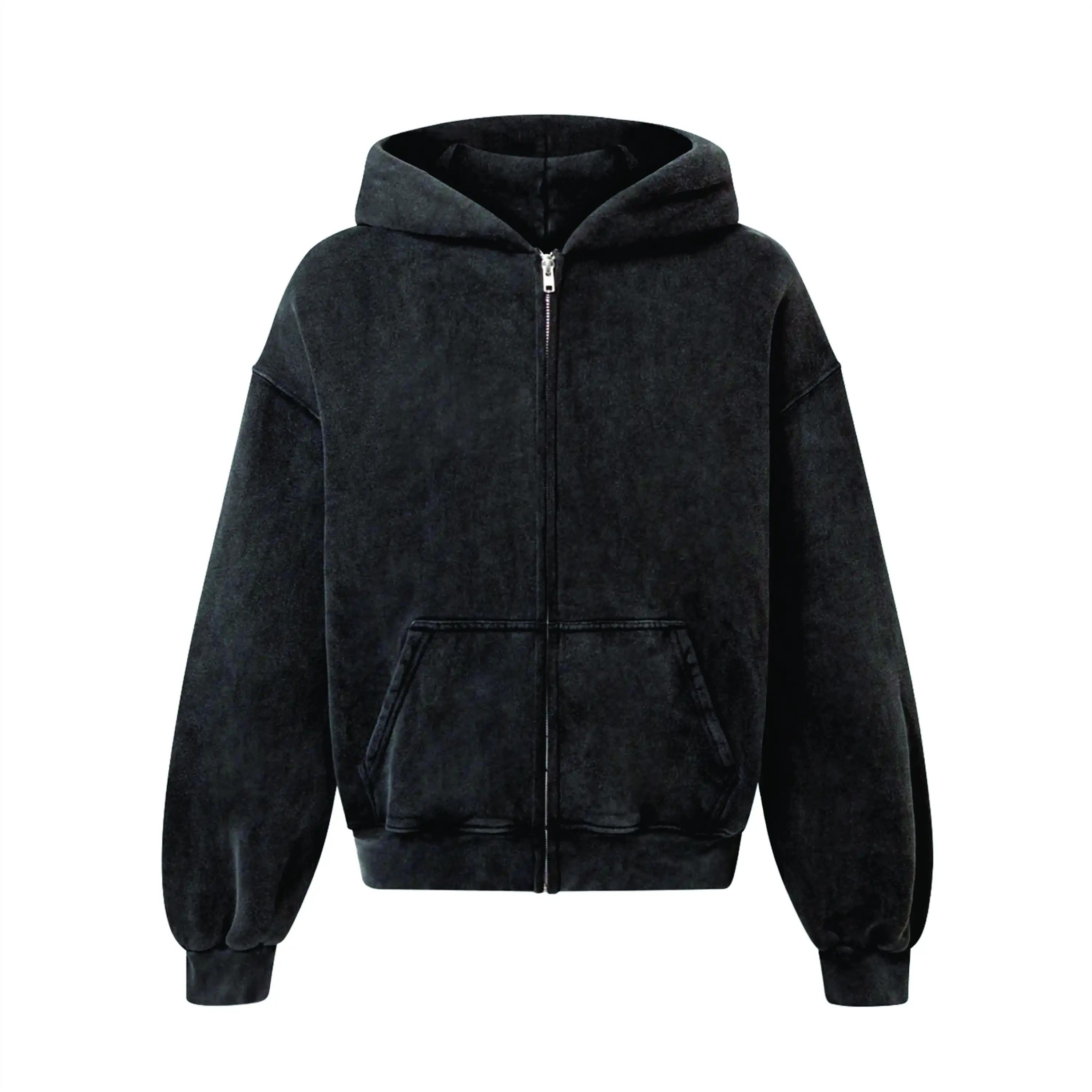 High Quality Custom Men Puff Print Hoodies Custom Print logo 100% cotton zipper heavyweight blank full zip up hoodie