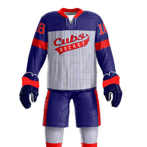 Meilleure vente d'uniforme de hockey sur glace unisexe 100% polyester Design personnalisable avec nom d'équipe OEM Style de jeu - Product Image 5