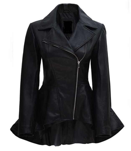 Dernière mode hivernale Veste en cuir respirante pour femme Motif solide Bouton brodé Décoration Fermeture à glissière Extérieur - Product Image 1