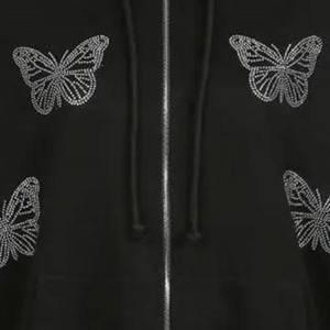 Nuevas sudaderas con capucha de diamantes de imitación Unisex cosidas hechas a medida antiarrugas de alta calidad 100% algodón orgánico impermeable otoño al por mayor - Product Image 4