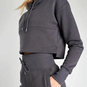 Haute qualité 100% coton mode personnalisé pull blanc thermique goutte épaule sweat surdimensionné femmes sweats à capuche - Product Image 3