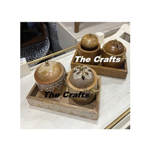 Brûleur Bakhoor en bois et acier Mabkhara ensemble de deux brûleurs d'encens de forme rectangulaire pour une utilisation d'événement de mariage - Product Image 6