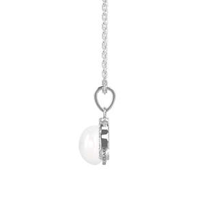 Collar con Colgante de Perla Riko CLARA, Plata de Ley 925 con Baño de Rodio, con Circonita Suiza, Regalo para Mujeres y Niñas - Product Image 3