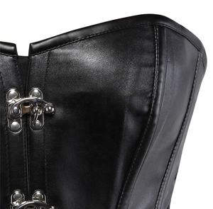 Nouveauté Corset Bustier en Cuir Souple Respirant à Maintien Moyen, à Baleines, pour Cincher la Taille, Style Burlesque, Haut de Lingerie - Product Image 5