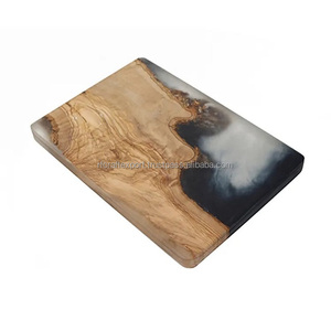 Planche à découper rectangulaire en résine et bois RF Crafts, planche à fromage en bambou/noyer pour la cuisine, motif rond, planche à découper - Product Image 1