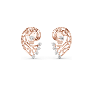 Élégantes boucles d'oreilles en diamant de laboratoire 18 carats pour femmes, clarté VVS-VS EF, options or rose, jaune, blanc et moissanite, 0,12 CT CVD - Product Image 1