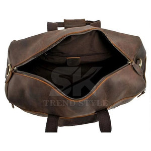 Sac de voyage en cuir tendance avec fermetures éclair robustes Sac de voyage en cuir parfait pour les voyages en voiture et en avion - Product Image 5