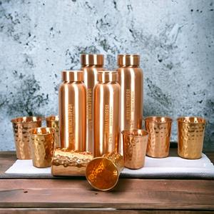 Copper <b>bottle</b> with printed motivational quotes and <b>clear</b> lacquer finishing for stylish eco friendly daily drinking - Product Image 6