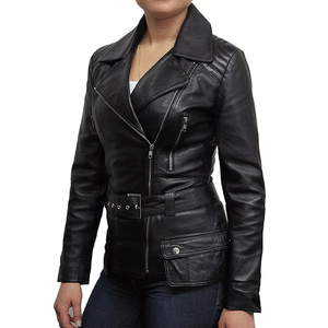 แจ็คเก็ตขี่มอเตอร์ไซค์หนังแท้นิ่มสีดำ100% ใหม่, แจ็คเก็ตขี่มอเตอร์ไซค์ระบายอากาศได้ดี - Product Image 2