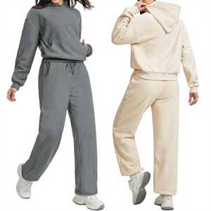 ชุดวอร์มโอเวอร์ไซส์สำหรับผู้หญิง ดีไซน์เนอร์ แบรนด์ดัง สไตล์ลำลอง เหมาะสำหรับฤดูหนาว ชุดสตรีทแวร์ เสื้อฮู้ด กางเกงขายาวทรงสเวตแพนท์ ไซส์พลัส เนื้อผ้าหนา น้ำหนักมาก มีโลโก้ - Product Image 3