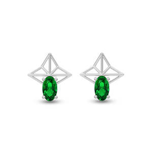 NOVAMART Fine Tosca <b>Silver</b> <b>Stud</b> <b>Earrings</b> with Geometric & Star Pattern Vintage Trendy Style for Wedding Engagement or Anniversar - Product Image 1